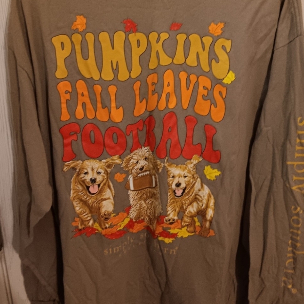 Simply Southern Long Sleeve Tee - Brown with Fall Graphics